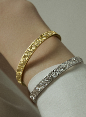 风栖手镯开口轻奢镀金锆石手环