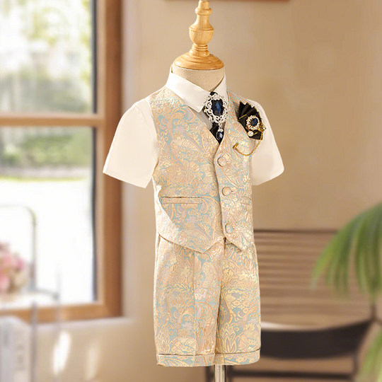 儿童西装套装男童小西服2025新款花童礼服走秀潮服主持钢琴演出服