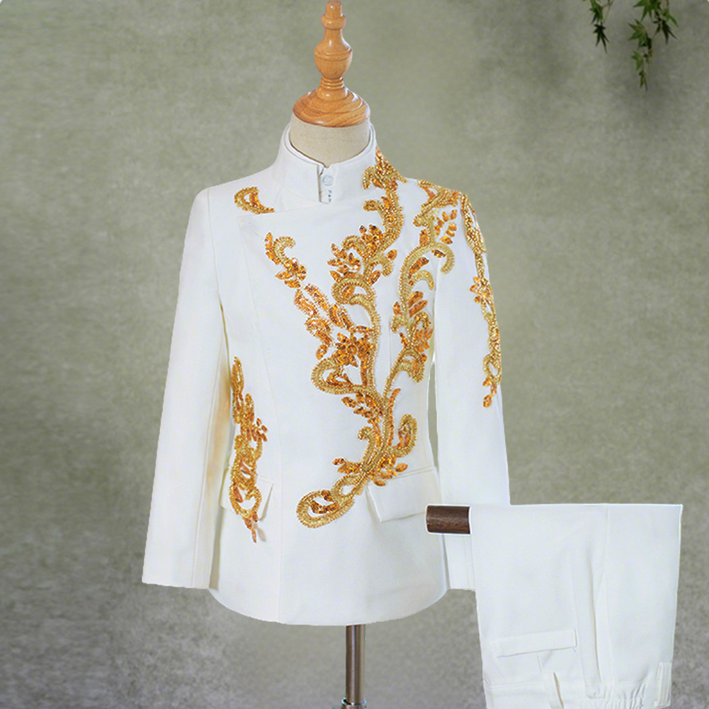 儿童西装套装男童中国风帅气走秀手工高级感小西服主持钢琴演出服,淘宝优惠券,粉丝福利购,淘宝优惠卷