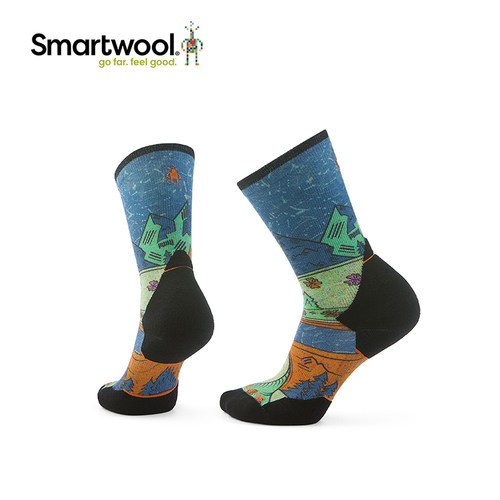 Smartwool女士越野跑定向减震印花中筒袜羊毛袜户外袜运动袜2698 - 图0