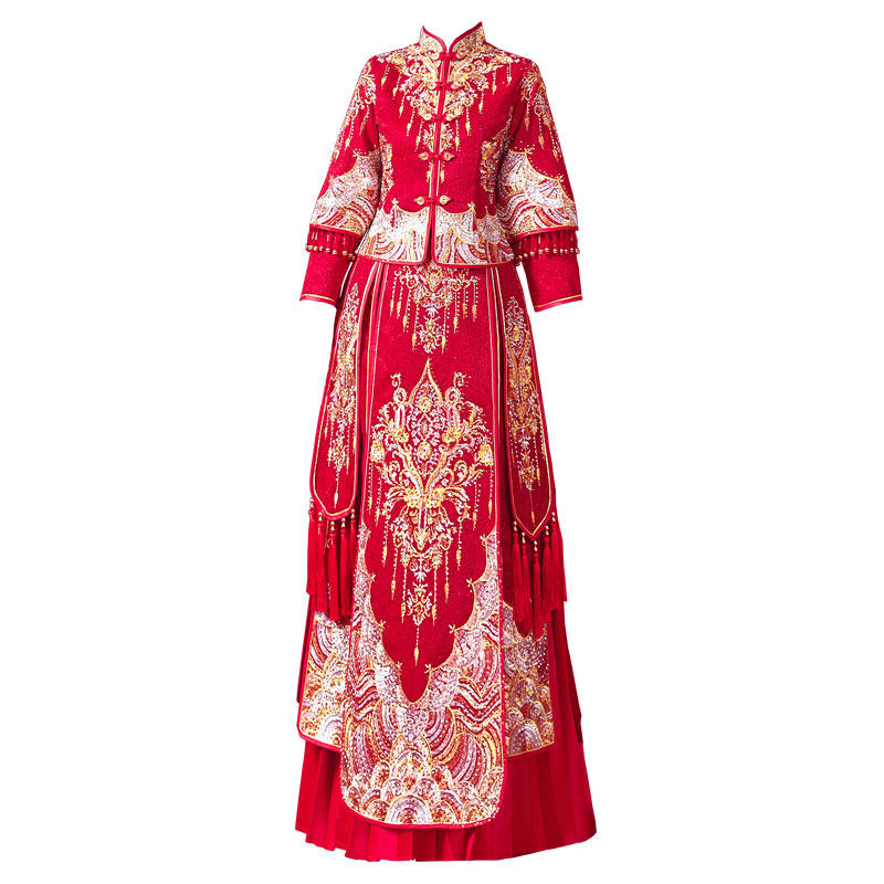 秀禾服2020新款结婚中式新娘绣和服 金奢帝国旗袍