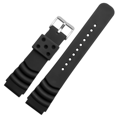 代用精工五号表带 SEIKO5号领航水鬼硅胶手表带 防水防汗20 22mm - 图3