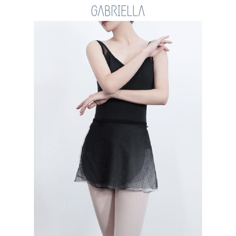 Gabriella伽百伶娜暗夜渐变新款舞蹈芭蕾舞练功服成人双层短裙-图2