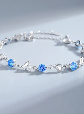 海洋之心手链女镀s925纯银潮轻奢小众设计高级闺蜜手镯气质小清新