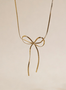 跨境爆款简约高级感手工编织长款流苏镂空蝴蝶结项链手链耳钉一套