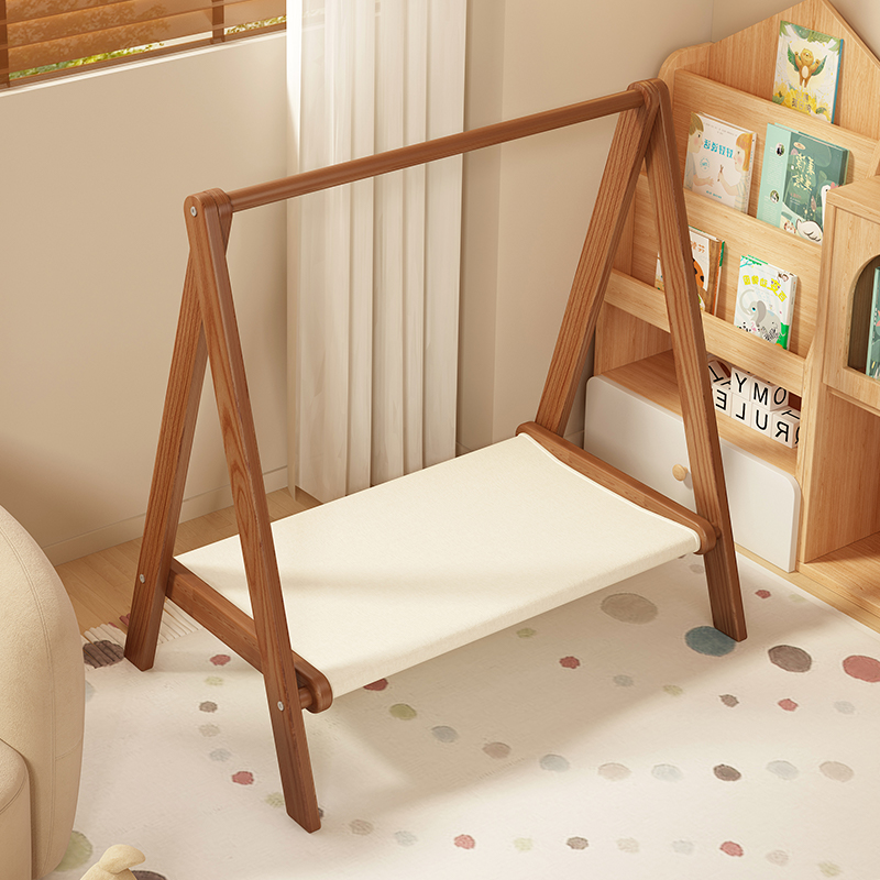 幼儿园简易衣架儿童落地挂衣架宝宝置物架衣帽架卧室可折叠晾衣架 - 图0