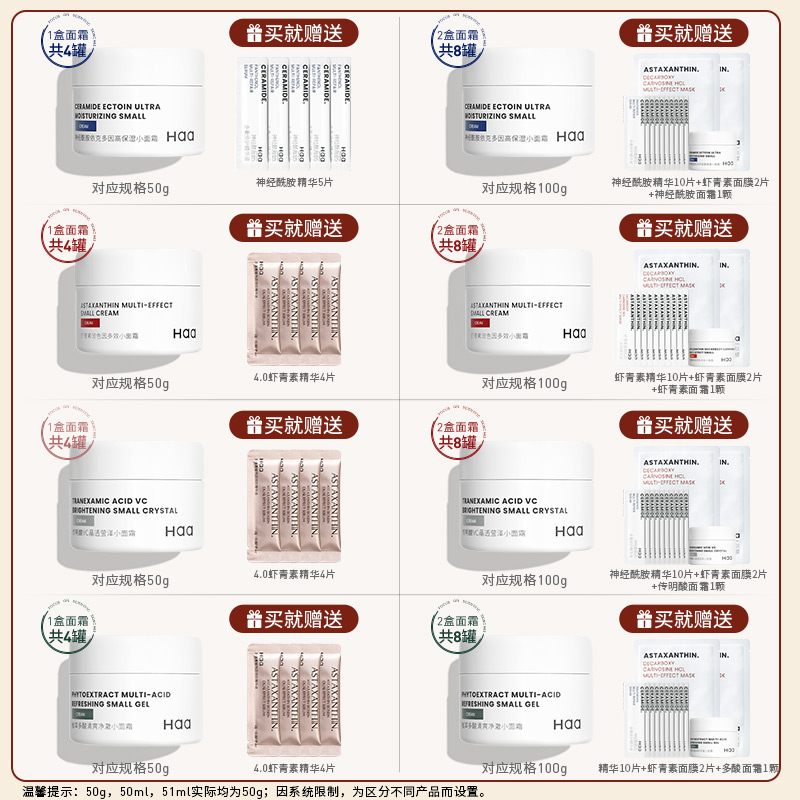 haa神经酰胺虾青素玻色因面霜紧致抗皱保湿滋润补水修护肌肤屏障 - 图0