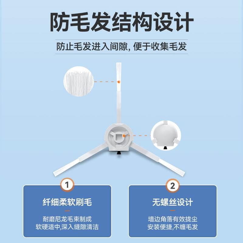 万创适配小米米家G1扫地机器人配件扫拖一体抹布滚刷边刷滤网尘盒 - 图3