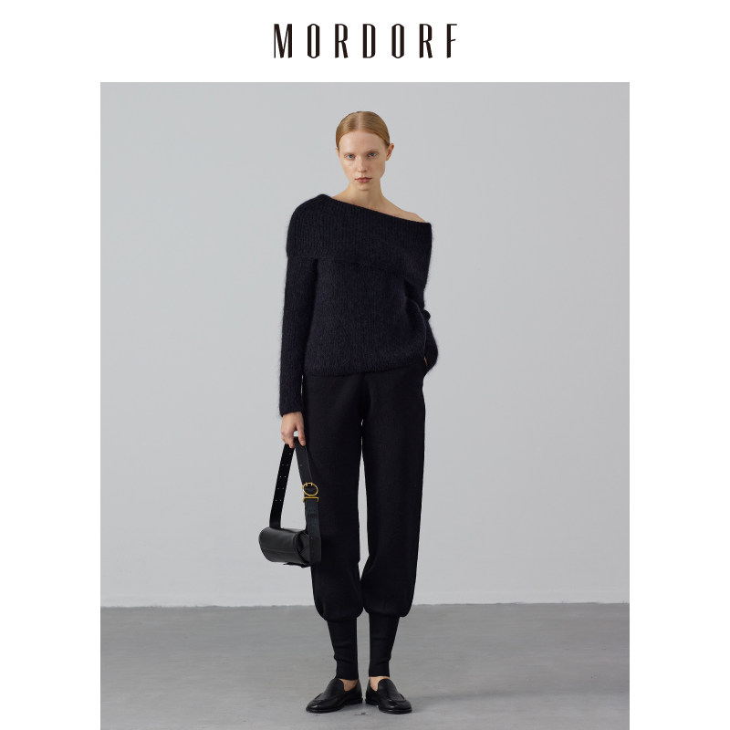 MORDORF骆驼绒黑色露肩毛衣女一字肩针织羊毛衫上衣内搭打底衫,淘宝优惠券,粉丝福利购,淘宝优惠卷