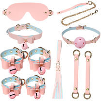 sm props women with bundled handcuffs leather whips sex toy tunic toy teaching oral balls milk clamp punishment suit butterfly knot bell