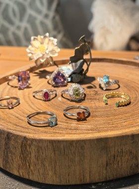 孤品S925银戒指天然红宝石祖母绿磷灰石芬达石紫水晶碧玺粉尖晶