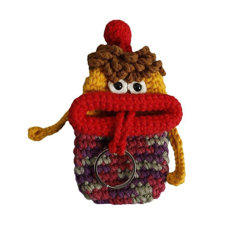 创意手工编织搞怪钥匙包 网红香肠嘴毛线钩织耳机套 大嘴口袋成品,淘宝优惠券,粉丝福利购,淘宝优惠卷