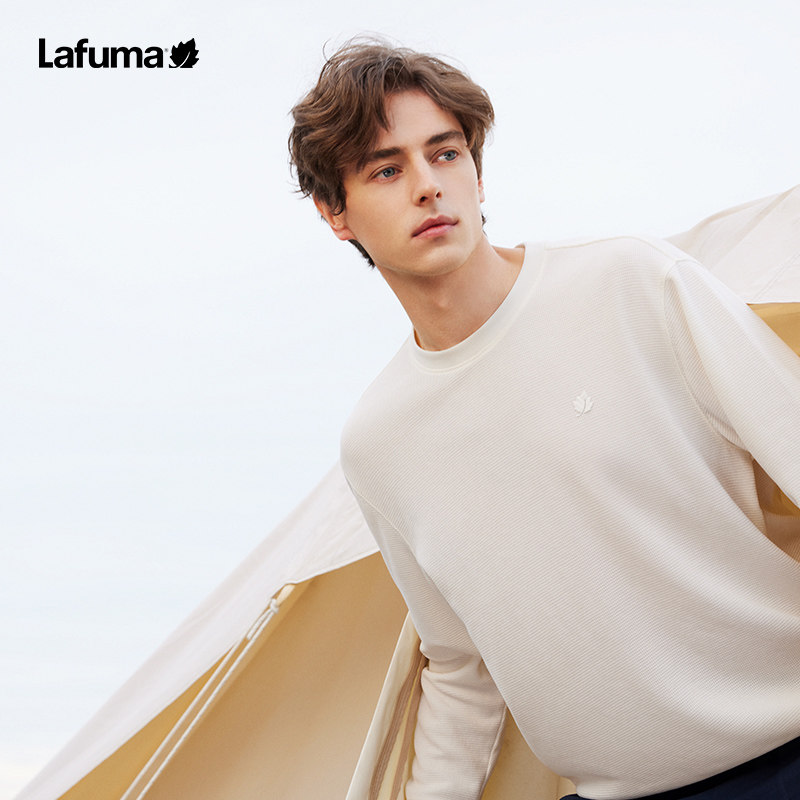 LAFUMA乐飞叶户外通勤休闲运动华夫格卫衣男套头圆领上衣打底长T,淘宝优惠券,粉丝福利购,淘宝优惠卷
