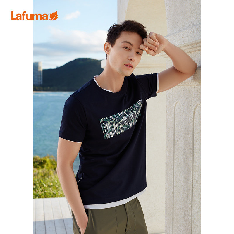 LAFUMA乐飞叶户外通勤凉感印花短袖T恤衫男休闲圆领上衣,淘宝优惠券,粉丝福利购,淘宝优惠卷