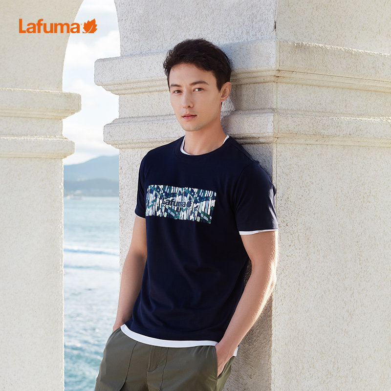 LAFUMA乐飞叶户外通勤凉感印花短袖T恤衫男休闲圆领上衣,淘宝优惠券,粉丝福利购,淘宝优惠卷