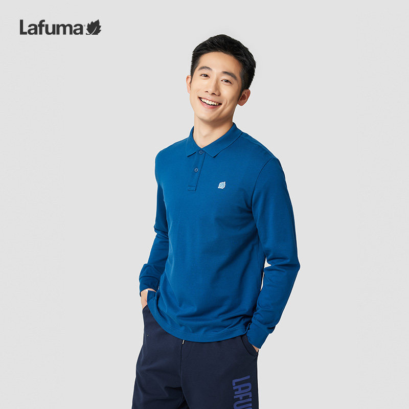 LAFUMA乐飞叶户外通勤快干休闲长袖polo男翻领纯色T恤上衣打底衫,淘宝优惠券,粉丝福利购,淘宝优惠卷