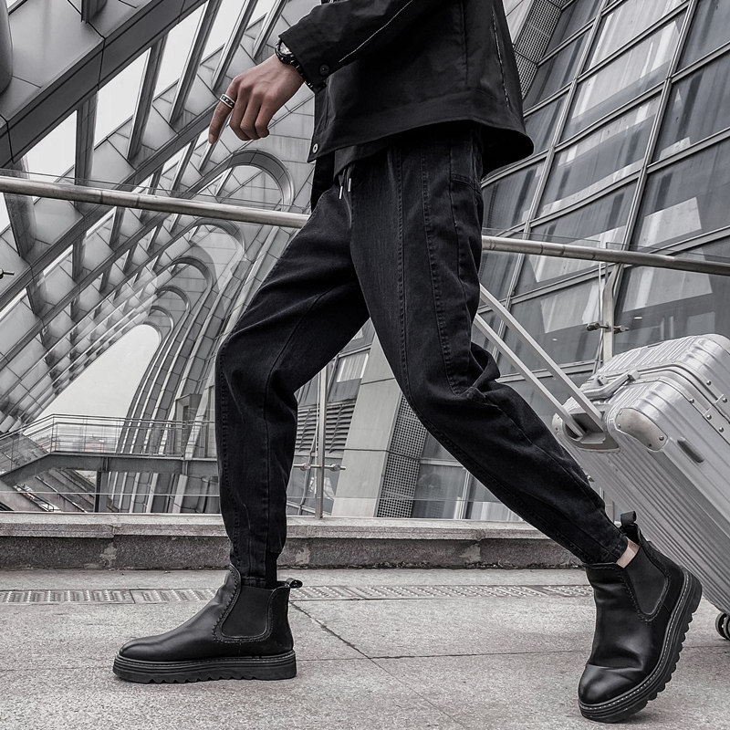 男韩版潮流休闲裤子秋冬季牛仔裤 弘号牛仔裤