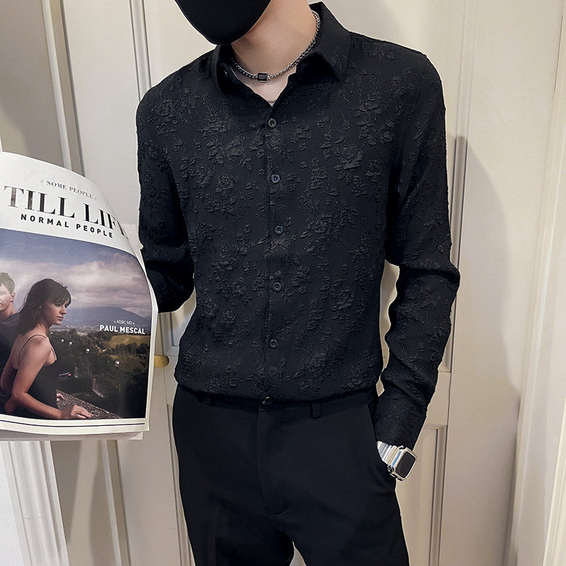 男长袖春秋季新款2022年痞帅白衬衫 弘号衬衫