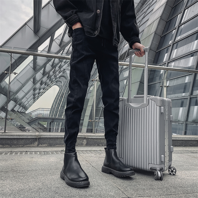 潮牌男士痞帅薄款韩版潮流休闲裤 弘号牛仔裤