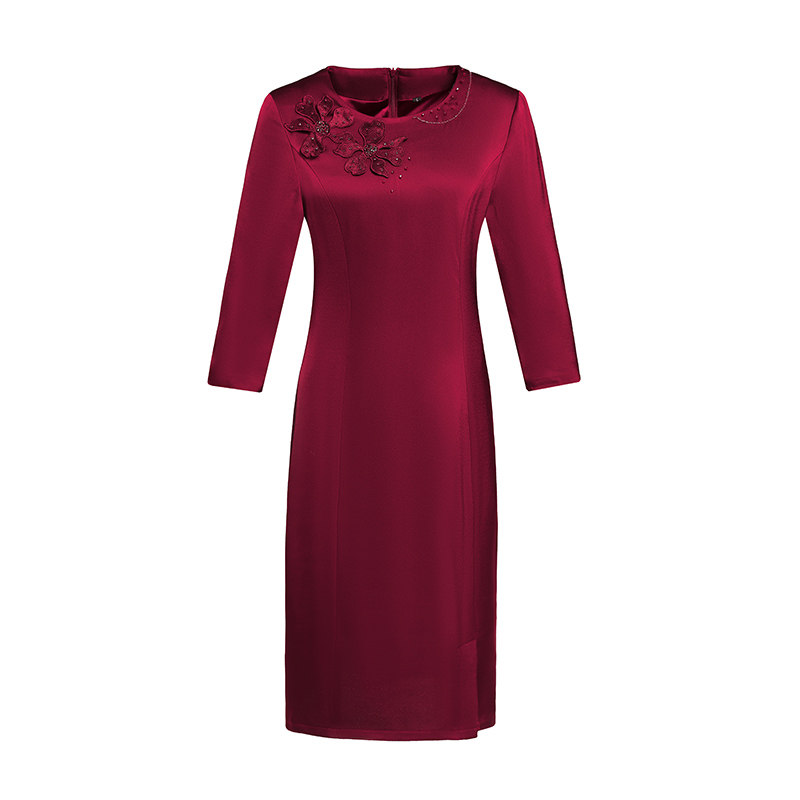 春秋中年妈妈装高端婚礼喜庆旗袍 音妮卡中老年女装