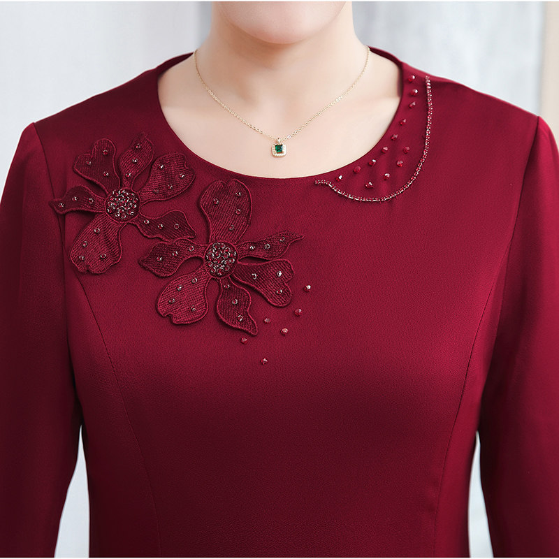 春秋中年妈妈装高端婚礼喜庆旗袍 音妮卡中老年女装