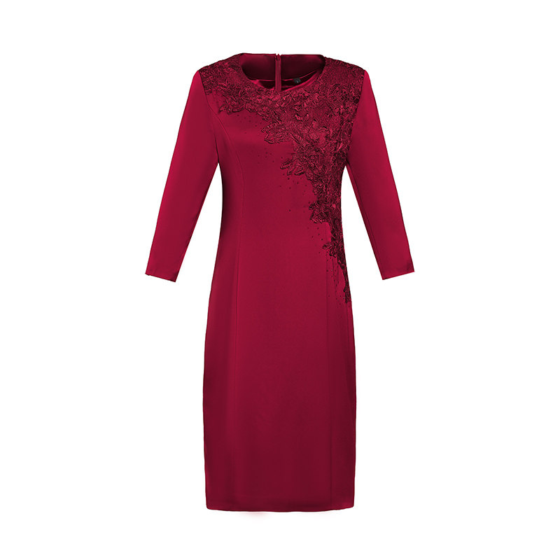 春秋女装中年妈妈装高档高贵连衣裙 音妮卡中老年女装