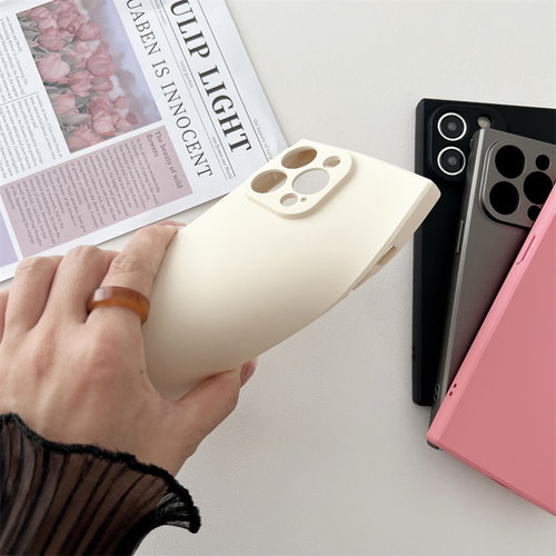 直角边方块形肤感喷油适用于iphone16手机壳15proMAX镜头全包17air苹果13简约磨砂12硅胶套14plus防摔8潮牌女 - 图2