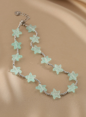 花迹五角星项链女款2026新款爆款网红锁骨链女高级感气质小众颈链