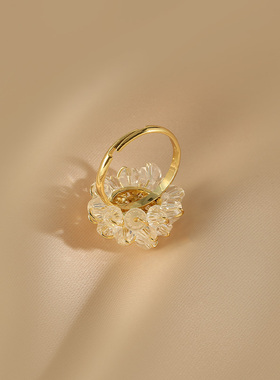 花迹高级感精致花朵戒指女