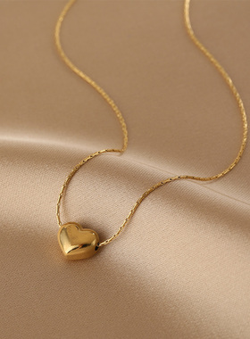 花迹爱心项链女小众设计感