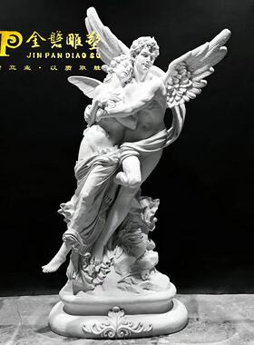 厂家直销欧式爱神天使雕塑玻璃钢仿砂岩人物雕像花园庭院装饰摆件
