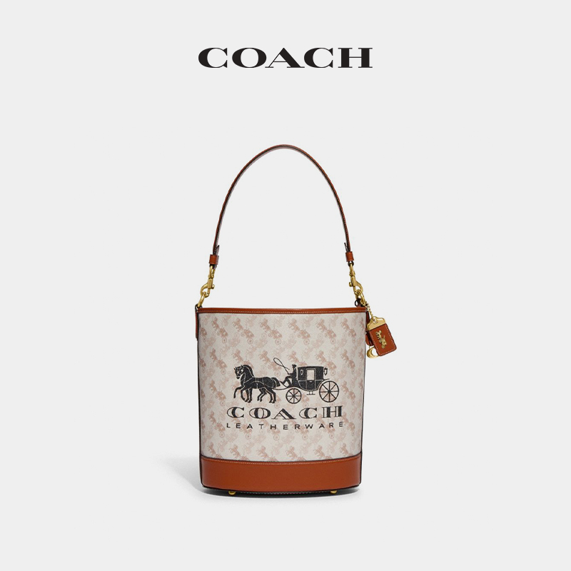 COACH/蔻驰女士马车图案印花DAKOTA水桶包 - 图0