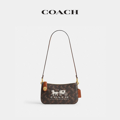 【博主同款】COACH/蔻驰女士马车图案印花PENN单肩包-图0