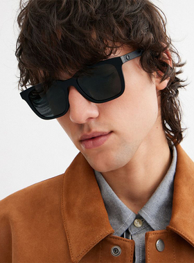 COACH/蔻驰男士C字饰件纹理镜脚方形框太阳眼镜墨镜设计感