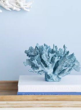 美式风气息蓝色树脂家居饰品摆件