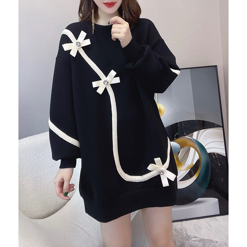 黑色优雅气质直筒宽松连衣裙卫衣裙 蜜恒连衣裙