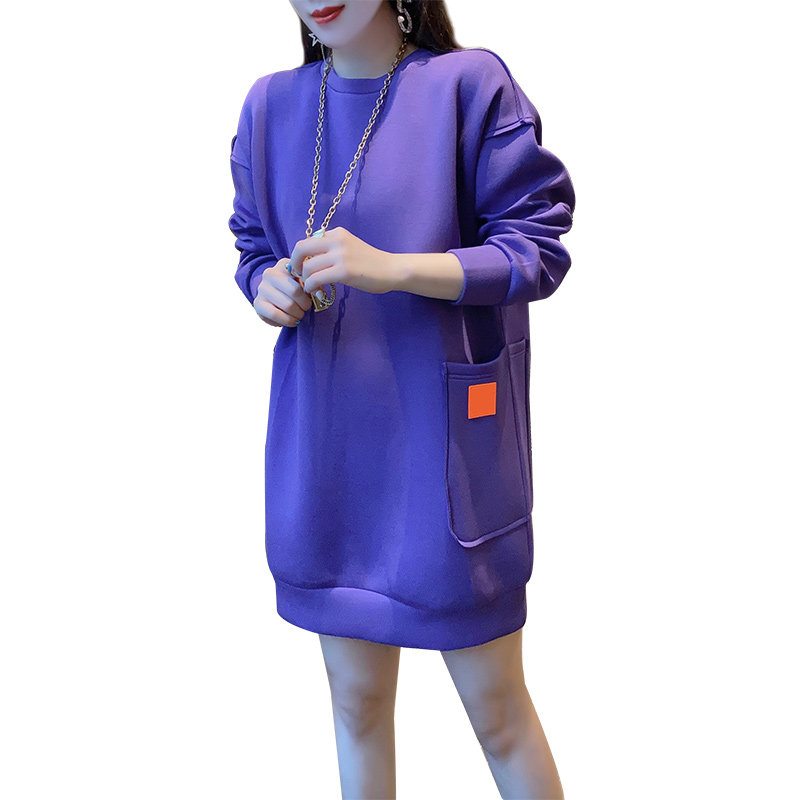 简约百搭纯色宽松净版连衣裙卫衣裙 蜜恒连衣裙