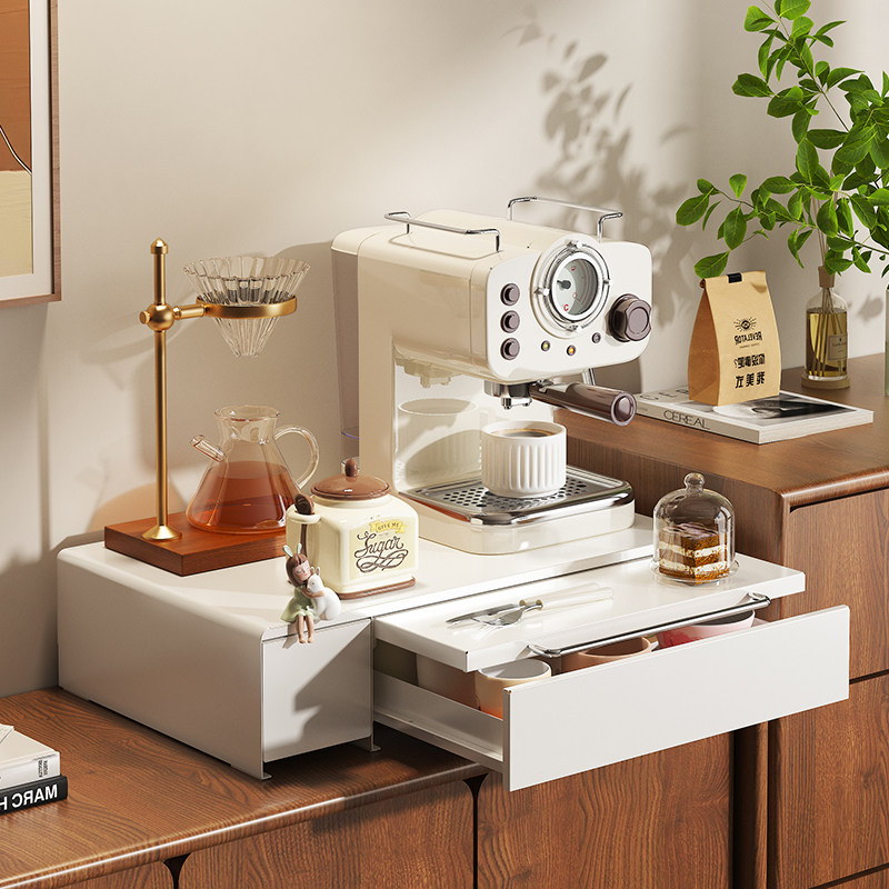 台面咖啡机置物架马克杯水杯抽屉式收纳架茶包咖啡胶囊防尘收纳盒,淘宝优惠券,粉丝福利购,淘宝优惠卷