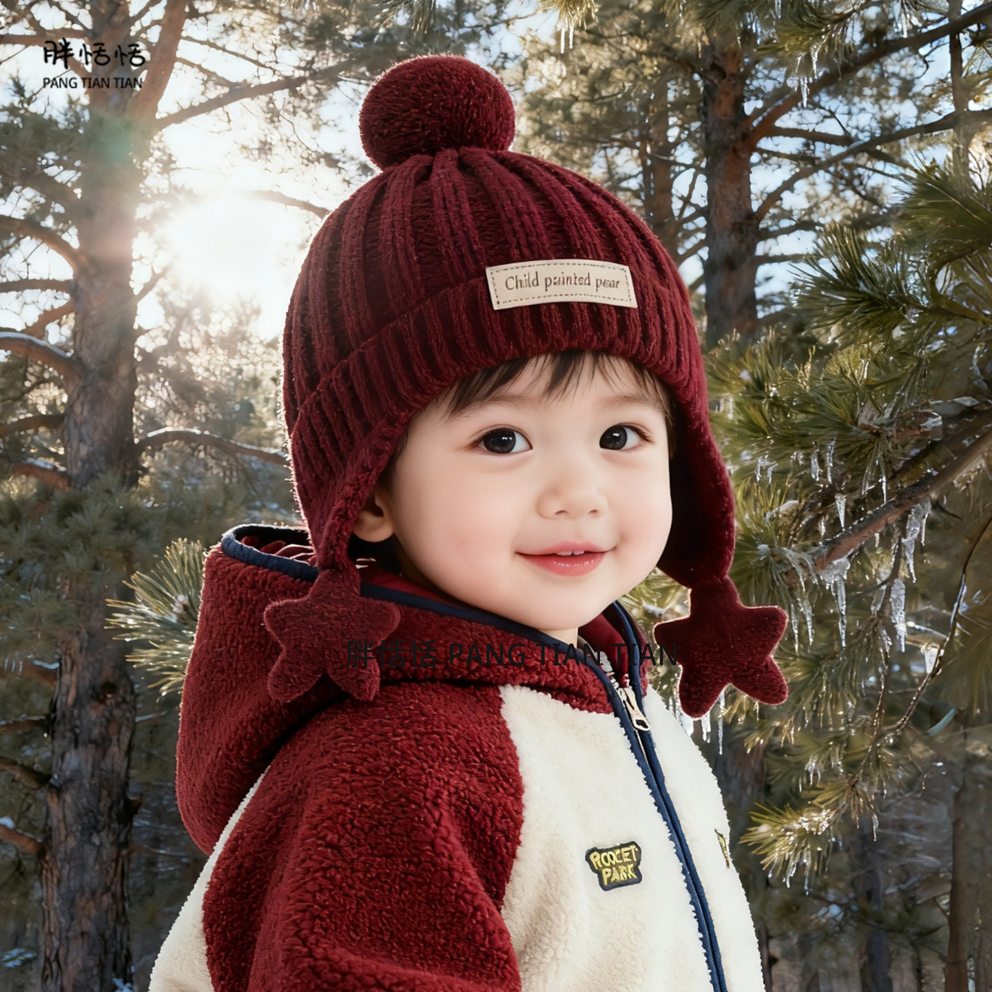 儿童帽子冬季女童加厚防风针织护耳帽秋冬男孩宝宝保暖防寒毛线帽,淘宝优惠券,粉丝福利购,淘宝优惠卷