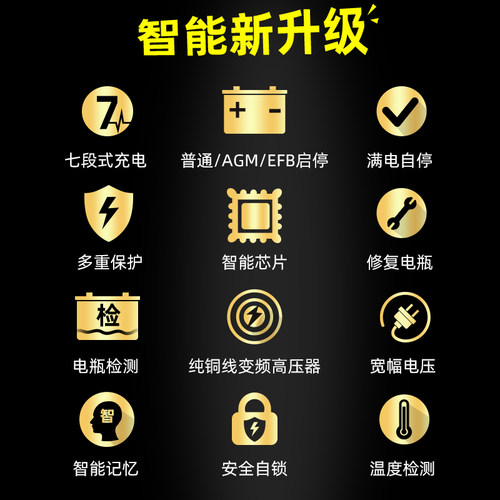汽车电瓶充电器12v24v摩托车充电器智能全自动修复型蓄电池充电机 - 图3