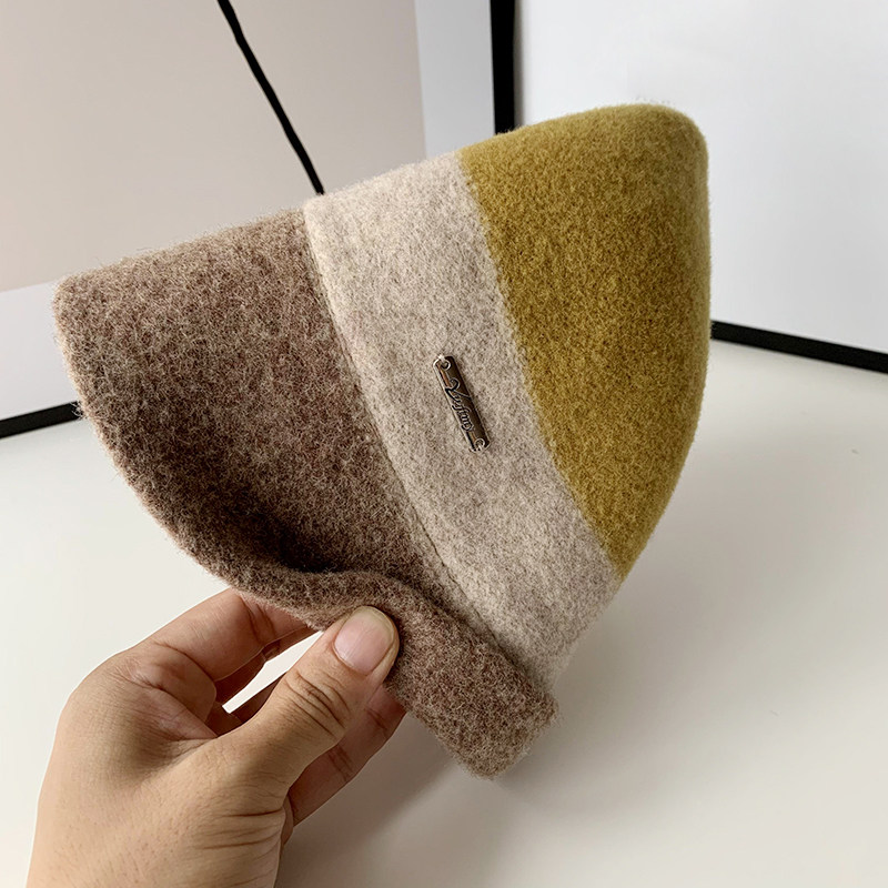 帽子女秋冬羊毛呢渔夫帽时尚百搭礼帽复古保暖盆帽个性卷边水桶帽,淘宝优惠券,粉丝福利购,淘宝优惠卷