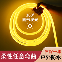 Led neon flexible lamp with round 360-degree outdoor waterproof ultra bright advertising sign engineering brightening linear light strip