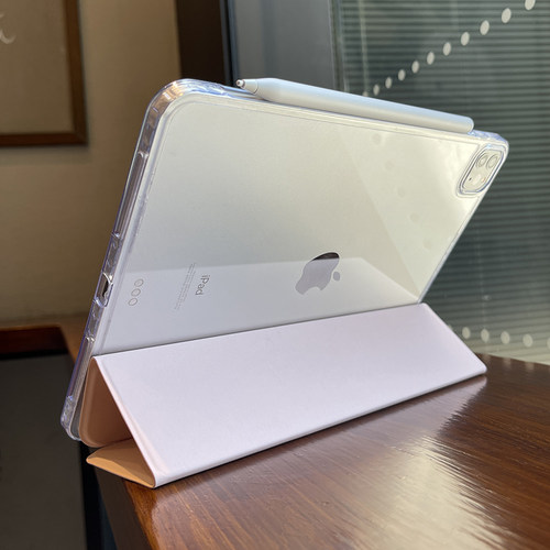 适用苹果2024ipadpro11保护套防弯air8包边无笔槽4一体式三折10代防摔12.9亚克力10.2迷你mini5透明9.7平板壳 - 图3