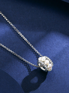 apmMonaco银色小蛮腰珍珠项链