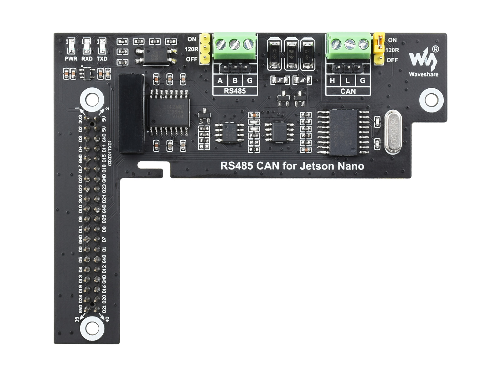 微雪RS485 CAN for Jetson Nano扩展板内置多种保护电路防静电-图0