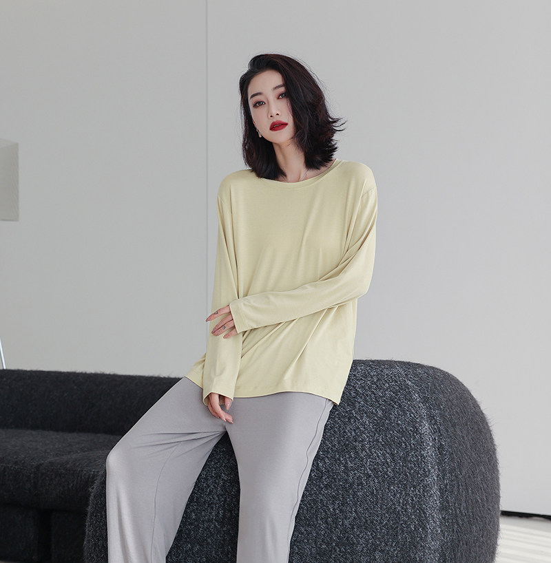 2023新款春秋季莫代尔棉绸休闲睡衣 碧绒睡衣/家居服套装