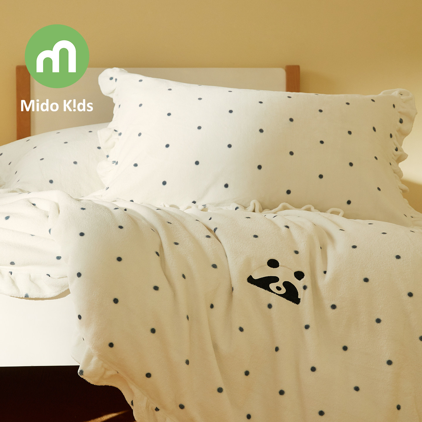 女童四件套牛奶绒花边儿童床品三件套珊瑚绒法兰绒套件-波点仔仔,淘宝优惠券,粉丝福利购,淘宝优惠卷