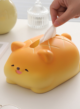 可爱奶油风纸巾盒摆件客厅餐桌面茶几创意抽纸盒家居实用装饰品