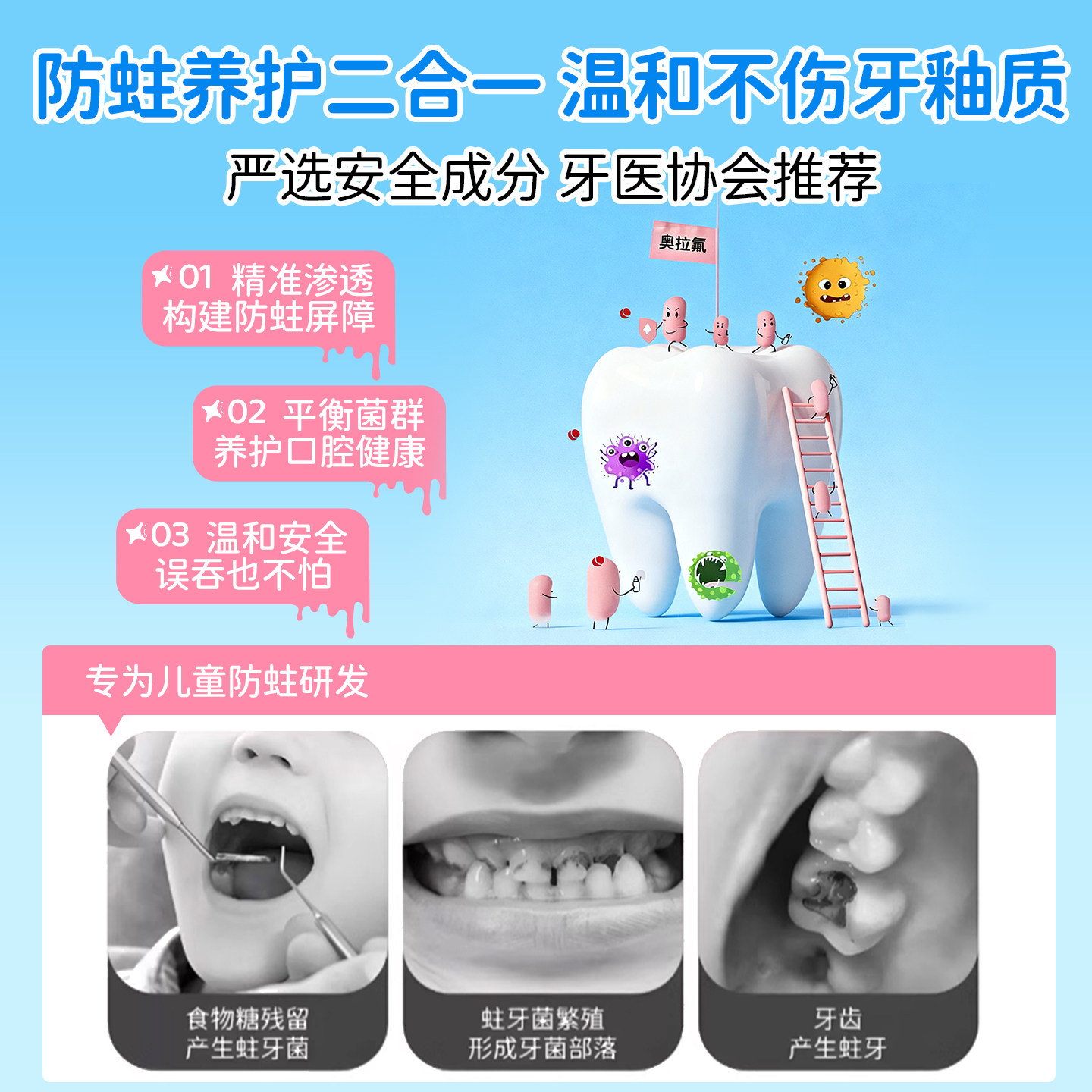 【任选4】冰泉宝贝汤姆猫联名款儿童口香牙膏益生菌含氟防蛀牙膏