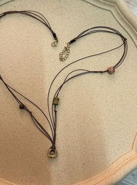 新中式长款吊坠项链毛衣链女民族风复古手工编织颈链国风百搭锁骨